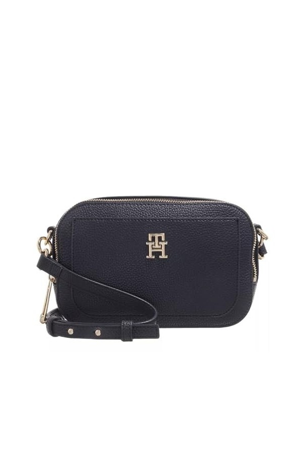 Tommy Hilfiger Sac Bandoulière Femme TH Emblem Camera Bag Petit Modèle, Noir Black , Taille Unique
