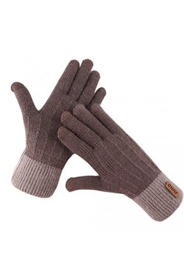 SHUIZONG G2322 Gants dhiver en tricot cachemire pour femme avec écran tactile Imitation cachemire Tricot plus velours épais 