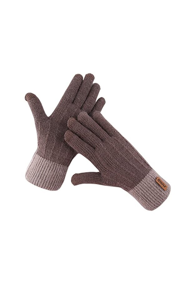 SHUIZONG G2322 Gants dhiver en tricot cachemire pour femme avec écran tactile Imitation cachemire Tricot plus velours épais 