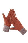 SHUIZONG G2322 Gants dhiver en tricot cachemire pour femme avec écran tactile Imitation cachemire Tricot plus velours épais 