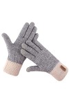 SHUIZONG G2322 Gants dhiver en tricot cachemire pour femme avec écran tactile Imitation cachemire Tricot plus velours épais 