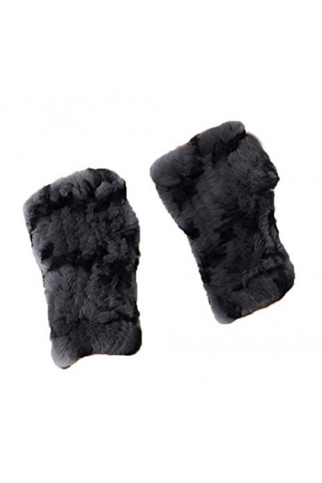 Haute Elasticité Femme Sans Doigts Gants En Veritable Fourrure de Lapin Rex Multicolore 6 