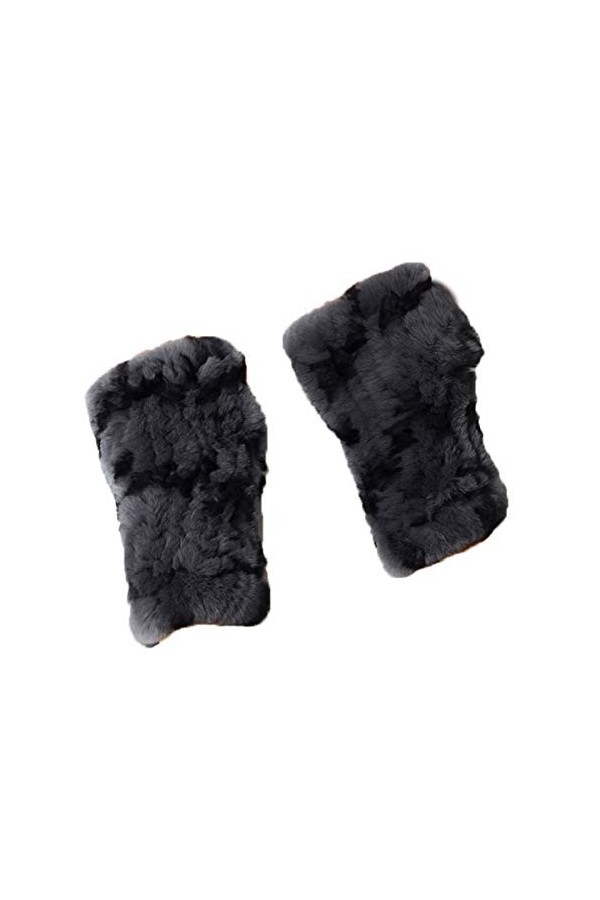 Haute Elasticité Femme Sans Doigts Gants En Veritable Fourrure de Lapin Rex Multicolore 6 