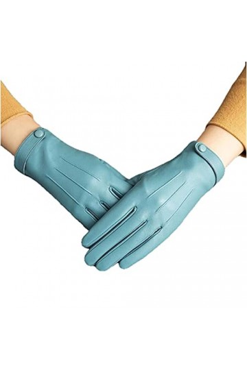 UKKO Gants Dames Gants en Cuir Gants en Peau De Mouton Dames Gants Femmes Boutons Velvet Multi-Couleur