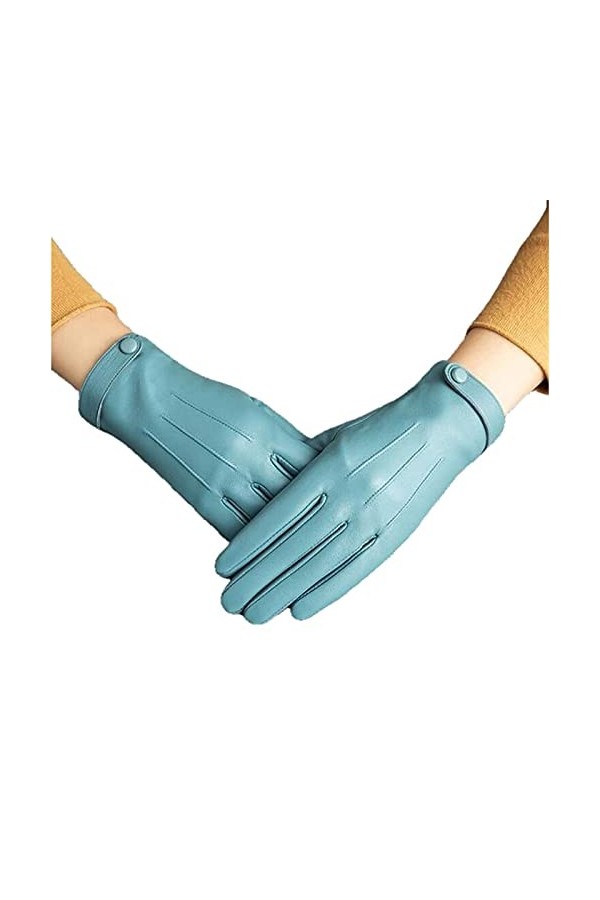 UKKO Gants Dames Gants en Cuir Gants en Peau De Mouton Dames Gants Femmes Boutons Velvet Multi-Couleur