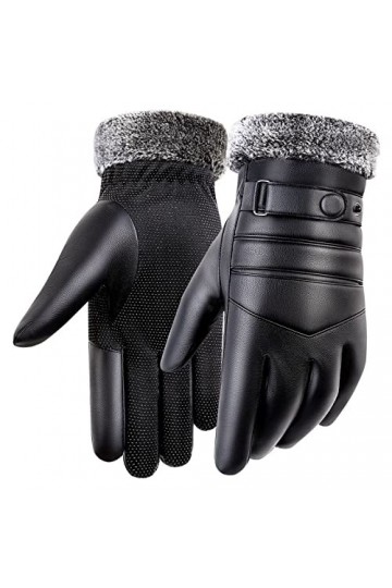 Gants Chauds Pour Femme Plus Gants De Ski DÉquitation Rembourrés En Velours Gants En Cuir Pour Hommes Pour Garder Au Chaud E
