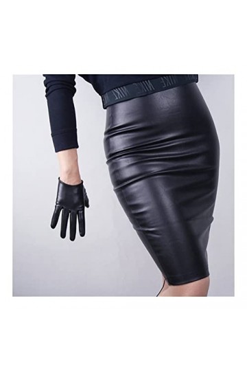 BJQZX Gants dhiver Gants en Cuir supplémentaires 70cm en Peau de Mouton en Forme de Mouton en Peau de Mouton Noir Puce Gants