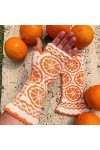 wrtgerht Womens Handmade Orange Tricoté Automne Hiver Gants Rétro Crochet Gants Gants Mitaines Gants