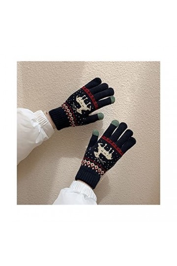 YIAAN Épaissir Gants Gants Rétro dhiver Gants À Écran Tactile Gants Tricotés Chauds Et Mignons for Femmes for La Course À Pi