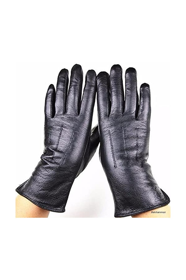BJQZX Gants dhiver Gants en Peau de Cerveau de la Mode féminine Style de Dentelle de Lace de la Mode Gants de Velours Garnis