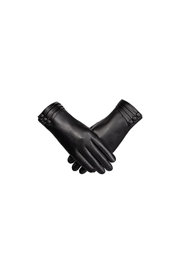 YIAAN Épaissir Gants Gants Dames Hiver Extérieurs Courants Gants Chauds Et Gants en Cuir À Écran Tactile À Cyclisme Velvet Ch