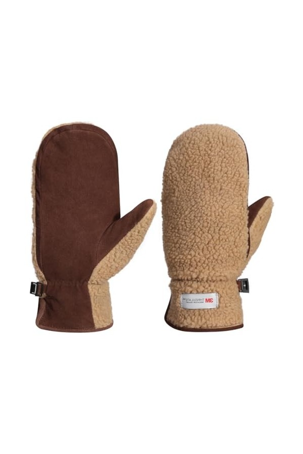 Harssidanzar Mitaines en cuir pour femmes pour lextérieur chaud polaire 3M Thinsulate hiver ski gants en peau de mouton daim