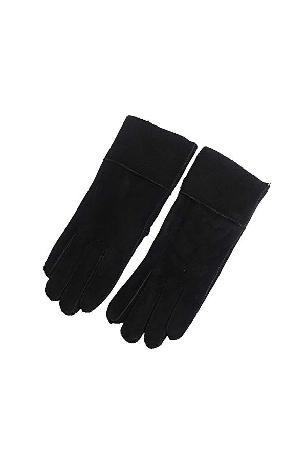 UKKD Gants Gants dhiver Femmes Véritable Cachemire Fourrure Gants Chauds Dames Gants De Moufle en Cuir Véritable