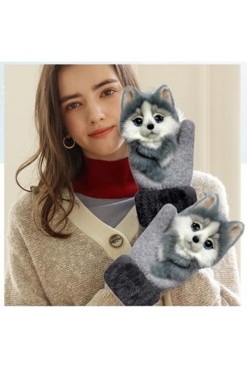 SONAXO Gants Animaux Hiver, Moufles en Forme danimal Mignon, Mitaines Doublure Chaudes dhiver, Cadeau dhiver Adult,H 