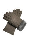 UKKD Gants Gants dhiver Femmes Véritable Cachemire Fourrure Gants Chauds Dames Gants De Moufle en Cuir Véritable