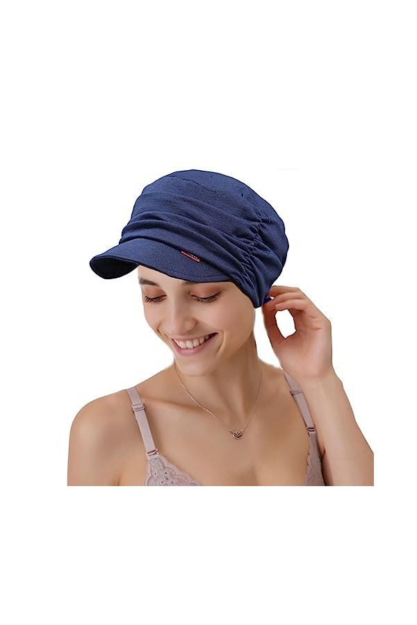 Cysocool Casquette de baseball souple en bambou doux pour femmes, chapeau de chimio à visière pour la perte de cheveux, chimi