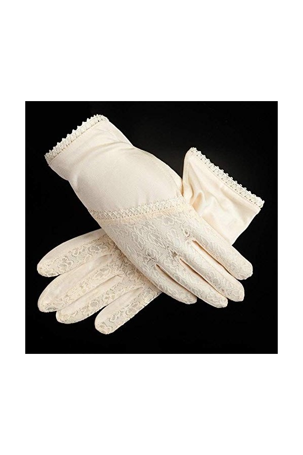BUDBYU Gants de vélo, Gants de Soie en Soie Estivale pour Dames Gants en Dentelle pour Dames Gants antidérapants pour la Cond