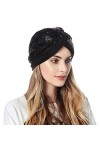 Casquette Basic pour Femme Femmes Turban Hatbow Paillettes Cheveux Bonnet tête écharpe Wrap Couverture A-239