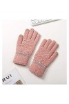 LYLY Gants en Tricot Hiver Femme Chaud épais Gants à écran Tactile Complet Fingers moufles for Les Sports dhiver en Plein ai