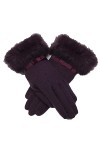 Gants Chauds De Féminine Bowknot Mode Young Styles La Muffens De Plein Air De Couleur Unie Duveteux Moufles Color : Lila, Si