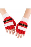 QAZW Gants dhiver Doux pour Enfants Gants de Noël Convertibles à Demi Doigt à Demi-Doigt avec Rabat pour Le Pouce pour garço