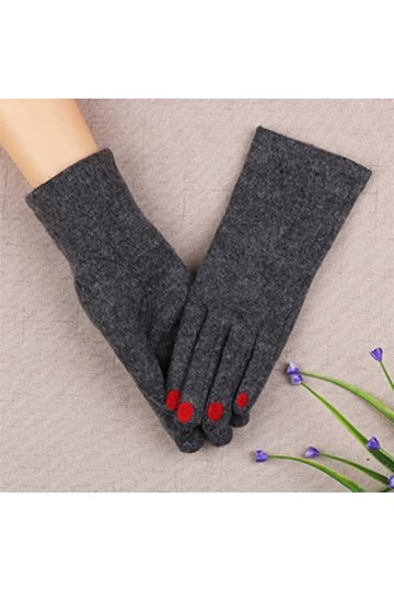 LZQPEARL Vernis à Ongles Mignons Broderie Cachove Gants Femme Laine Velvet Épais Écran Écran Touch Gants Femelle Hiver Chauff