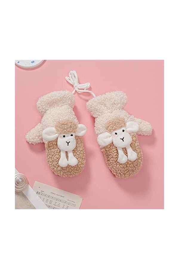 LZQPEARL Gants for Femmes Hiver Chaud Plus Velours épaissir Suspendu Cou de colcling de Dessin animé Mignon Color : B, Glove