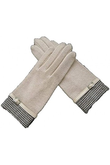 GHCXY Moufles unisexes pour adulte - Pour lautomne et lhiver - En cuir - Style glamour et chaud - En forme de pied de poule