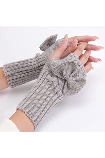 LZQPEARL Gants sans Doigts de Laine de Tricot darc Femme Hiver Hiver équitation à moitié Doigt écran Tactile Conduite Mitain