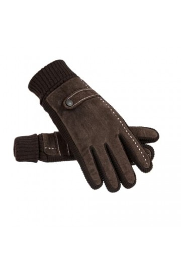 Femme En Gants DHiver Gants DHiver De Ski Homme Chaud Équitation Coupe-Vent Épaissie Plus Polaire Marron