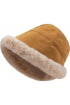Rayson Chapeau Femme Hiver Chic et Chaud Couvrant Les Oreilles Retrousser Bord Doublé Polaire Bonnet Chapeau Femme Grand Déco