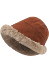 Rayson Chapeau Femme Hiver Chic et Chaud Couvrant Les Oreilles Retrousser Bord Doublé Polaire Bonnet Chapeau Femme Grand Déco