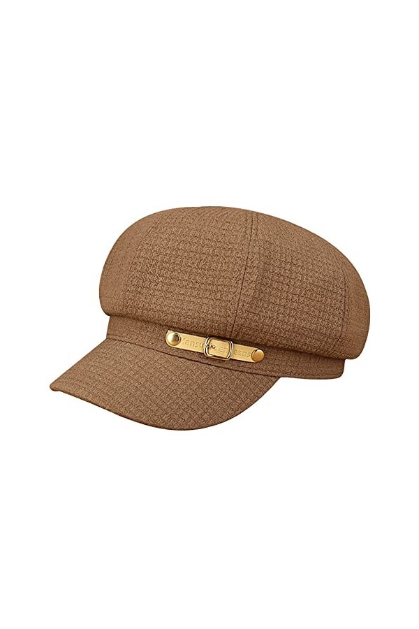 LANSKIRT Casquette Gavroche Femme Mince béret Simple Chapeau Mode rétro Chapeau octogonal décontracté pour Peintre Newsboy Ch