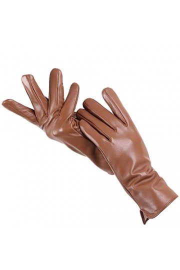 Gants en cuir simple pour femme, gants en cuir authentique, gants en peau de mouton, moufles chaudes haut de gamme pour femme