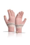 Gants dhiver chauds pour écran tactile - Moufles extensibles en acrylique - Pour femme - Taille unique A - Rose