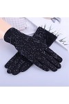 Moufles dété en coton pour femme - Protection solaire - Pour conduite, cyclisme - Avec nœud - Pour écran de doigt - Gants fi