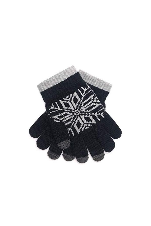 CAILIN Gants Gants for Hommes et Femmes dhiver de avec écran Tactile, Flocon de Neige Double Couche épaisse Imitation Laine 