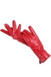 Gants en cuir simple pour femme, gants en cuir authentique, gants en peau de mouton, moufles chaudes haut de gamme pour femme