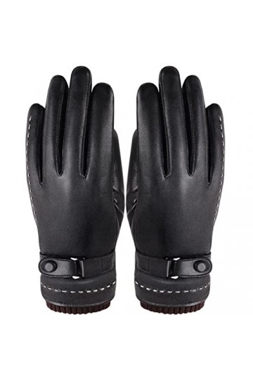 Femmes Hiver Riding Chaleur Et Velours Gants En Cuir Étanche Écran Tactile Gants En Cuir À Froid Color : Black, Gloves Size 