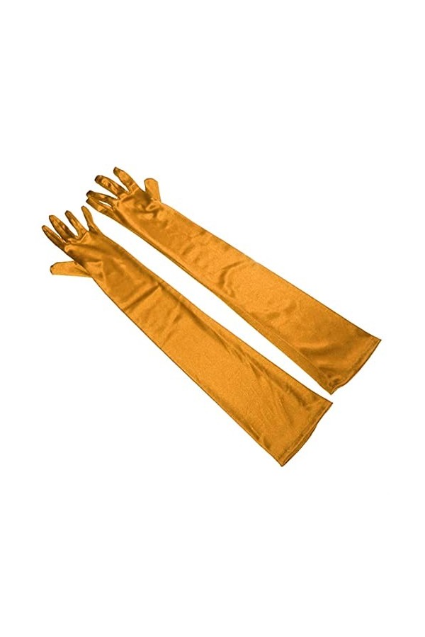JSJJAUJ Gants Hiver Femmes Soirée Party Gants Formel Couleur Satin Satin Doigts Longue Mitaines for événements Activités Roug