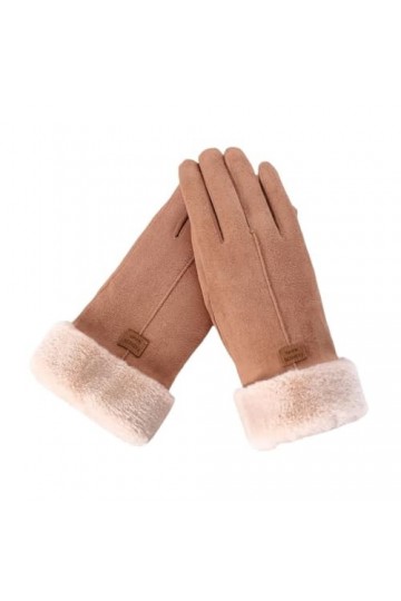 ERICAT Gants automne hiver fourrure mitaines chaudes mitaines doigt complet femmes Sport de plein air femme gants écran tacti