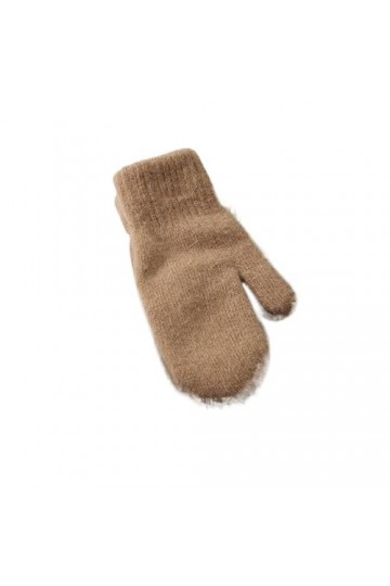 ERICAT Gants dhiver en cachemire tricoté épais, Double couche, en peluche, mitaines chaudes for doigts féminins Color : Dar