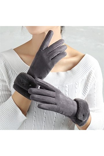 LZQPEARL Gants de Conduite à écran Tactile en Cuir de Daim Chaud for Femmes for Femmes for Le Sport Peluche épaissir des Mita