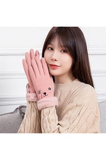 LZQPEARL Mignon Cachemire en Daim Peluche Tactile Tactile Mitaines Dame Hiver Cyclisme Cyclisme Gants de Conduite Color : C,