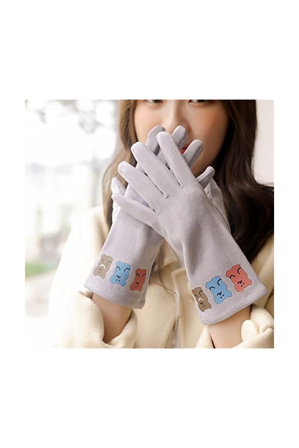 LZQPEARL Écran Tactile en Cuir de Daim dhiver for Femmes Cyclisme Gants Chauds froids for la Motivation de la Conduite Sport