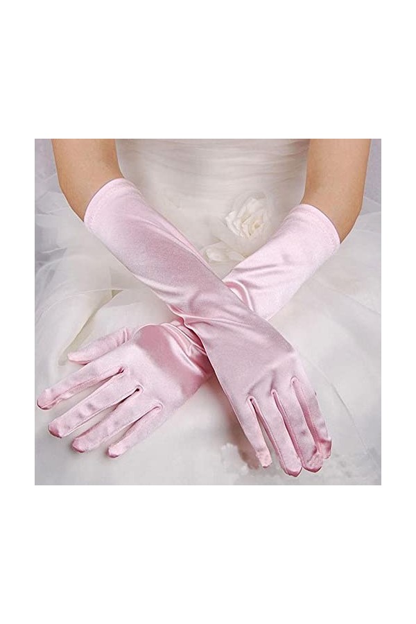 DIXII Femmes Gants Mitten Opera Womens Prom Party Gants Gants De Mariée De Mariage Satin Longue Soirée Gants Mitten Color : 