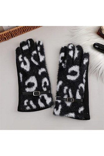 LZQPEARL Femmes tricotés Boucle Chaude Cyclisme mitaine Hiver Sport extérieur Doigt Pull Doigt écran Tactile Gloves de Condui