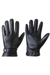 MaxW Automne Hiver Gants en Cuir pour Hommes Noire Gants en Peau de Mouton avec Écran Tactile Conduite Cyclisme Moufles Doubl