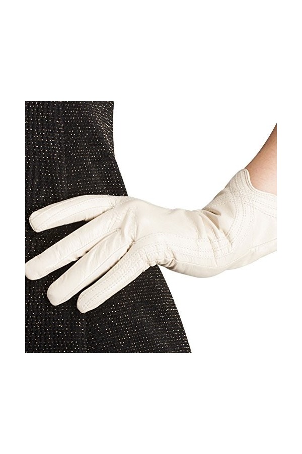 Nappaglo Gants de Femme en Cuir dagneau Gant Épais au Chaud avec Décoratif Tactile&Non-tactile 