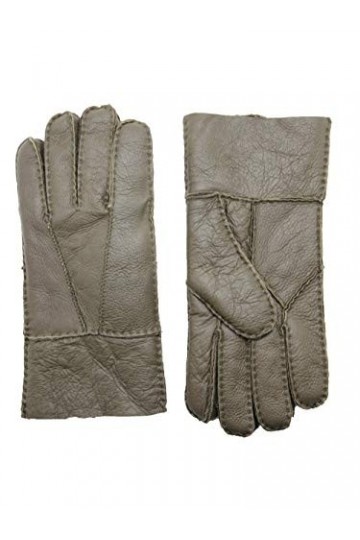 YISEVEN Homme Hiver Gants en Cuir de mouton Chaud Épais Doublure en Fourrure en Laine Sherpa Agneau Long Poignet de Conduite 